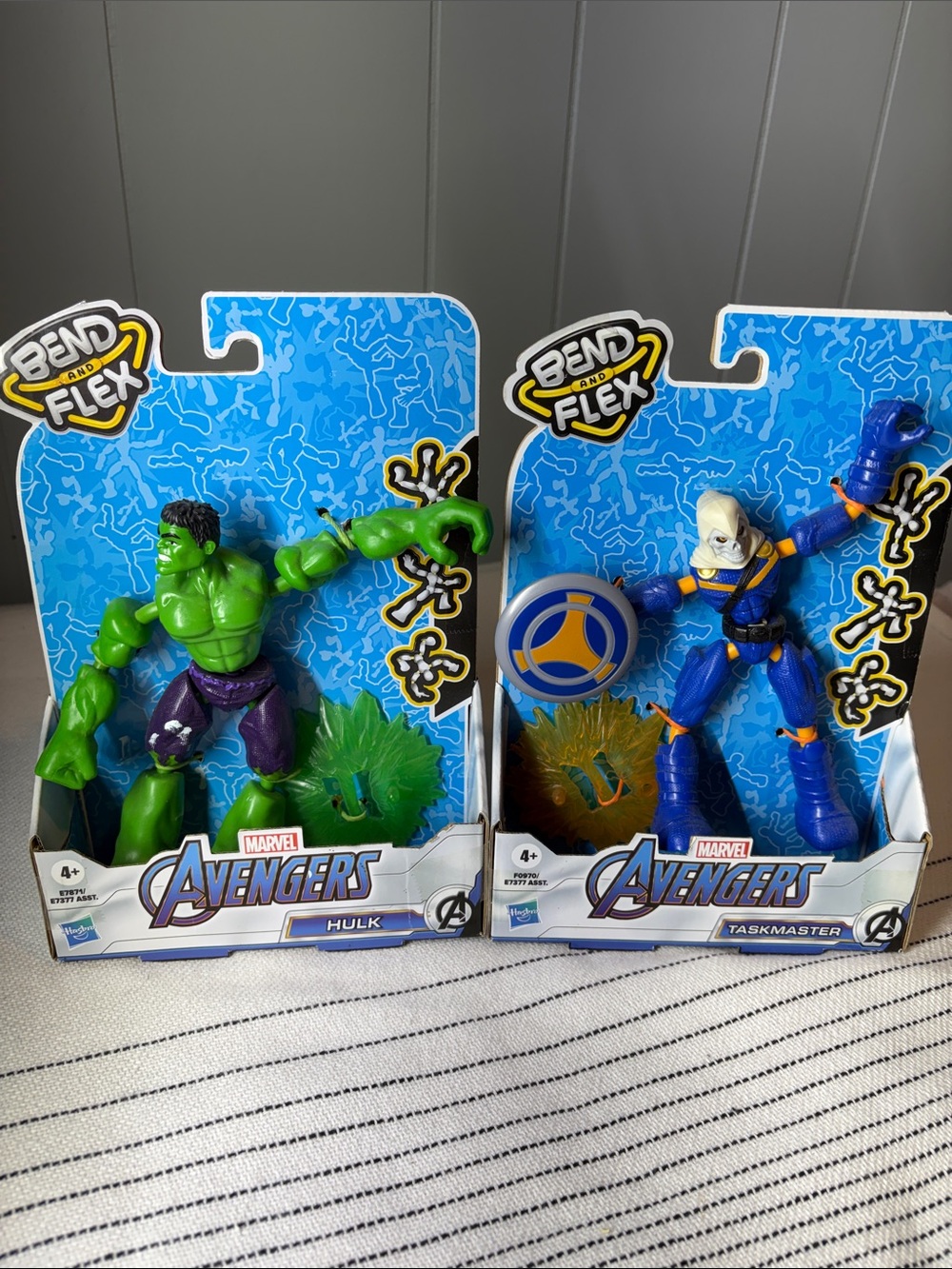 Marvel Avengers Bend and Flex Hulk & Taskmaster Action Figure Lot of 2 Hasbro 6”